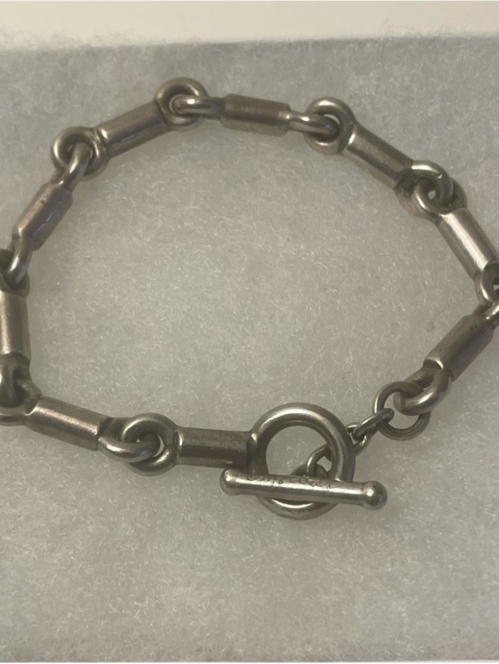 Barney’s New York Silver Toggle Bracelet  Handmade Signed 1995 Vaillo?
